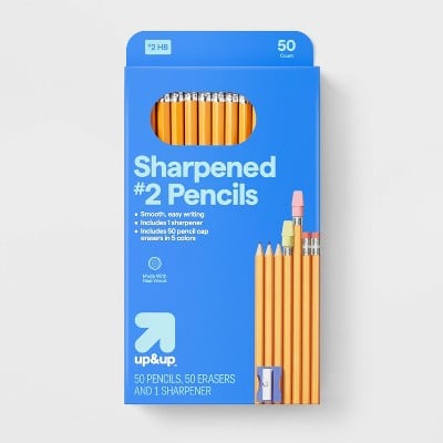 Up&up 50-Count Wood Pencil, Eraser and Sharpener Kit Bulk