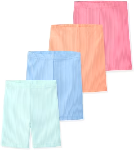 Garanimals Newborn, Baby & Toddler Girl Ribbed Cotton Biker Shorts 4-Pack Deal