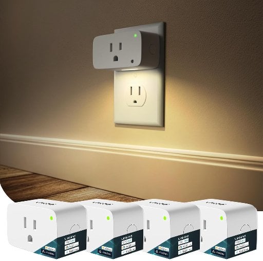 Linkind Matter Smart Plugs w/ Adjustable Dusk-to-Dawn Night Lights (15A) 4-Count Deal