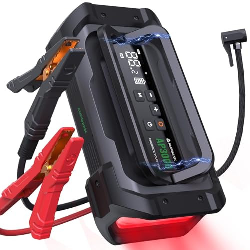 AMPBANK 3000A Portable Car Jump Starter with 150PSI Digital Tire Inflator
