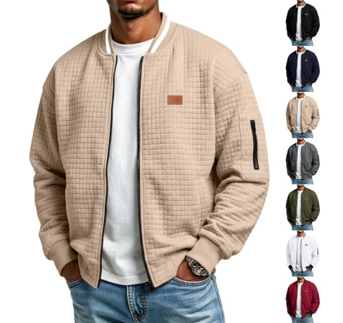 Lightweight Quilted Bomber Jacket with Sleeve Pocket