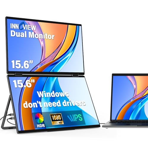 InnoView Portable Dual Monitor 15.6" 1920x1080 Dual Stacked Foldable Monitor Deal