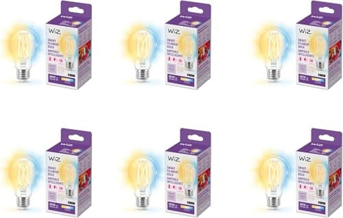 WiZ Connected 60W A19 Tunable White Filament LED Smart Bulb 6-Pack