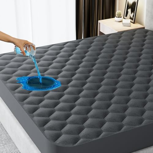 Kmall Waterproof Mattress Protector (Twin, Gray)