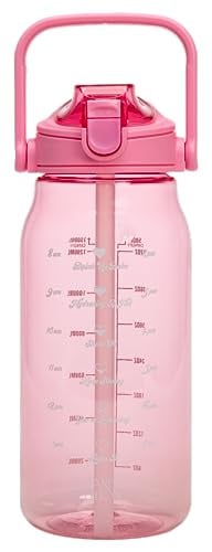 Paris Hilton Motivational Water Bottle with Straw and Leak-proof Flip-Top Lid, 50 Ounce