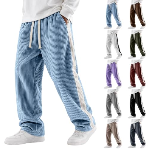 Corduroy Striped Fleece Straight Leg Sweatpants Deal
