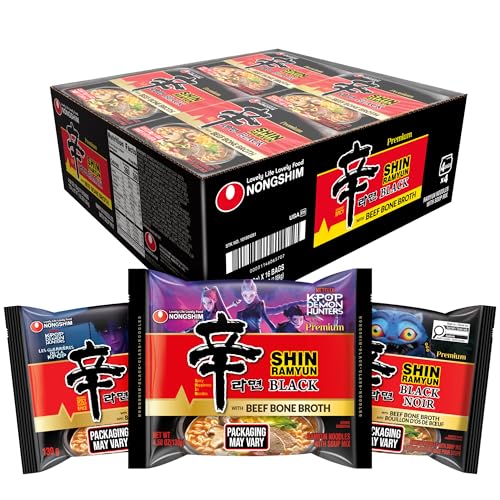 16-Pack 4.58-Oz Nongshim Shin Ramyun Black (Beef Bone Broth) Deal