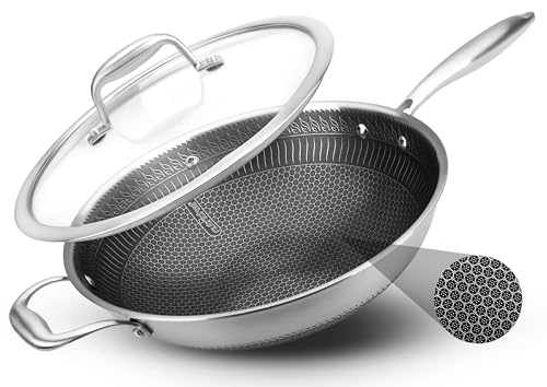 NutriChef 12" Stainless Steel Wok