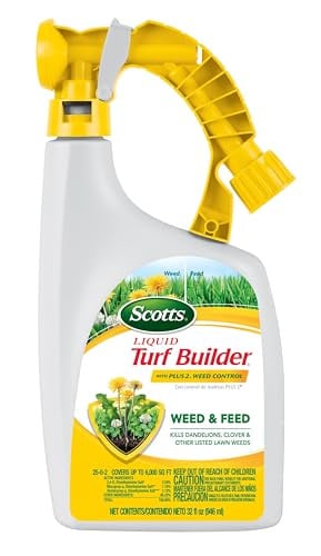 Scotts Liquid Turf Builder with Plus 2 Weed Control Ready-To-Spray, Hose-End Applicator, 32 fl. oz Deal