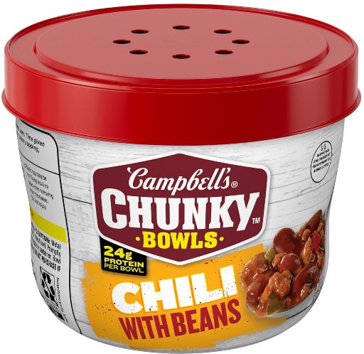 Campbell's Chunky Chili with Beans 15.25 oz. Microwavable Bowl
