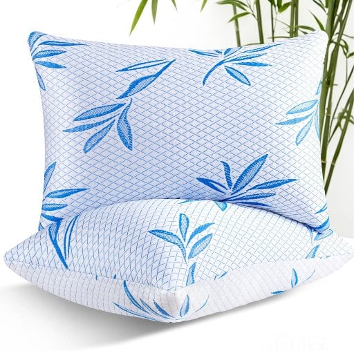 Cooling Shredded Memory Foam Pillows 2 Pack King Size Deal