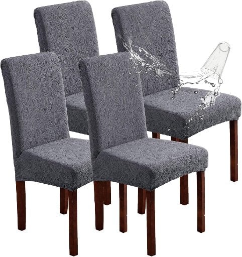 YUEANG Waterproof Dining Chair Covers 4-Pack Deal