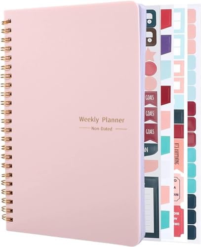 Thboxes Undated 52-Week A5 Planner w/ Habit Tracker & Spiral Binding (Pink) Deal