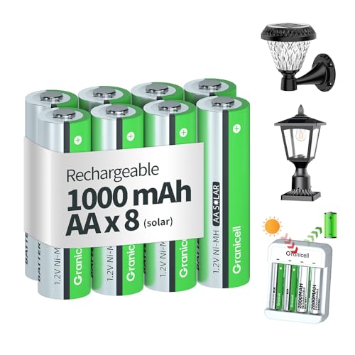 Granicell 8-Pack NiMH Rechargeable 1.2V AA Batteries