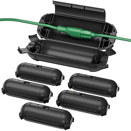 BN-LINK Outdoor Extension Cord Safety Cover (Black), 6-Pack Deal