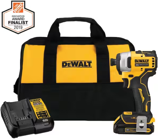 DeWalt ATOMIC DCF809C1 20V MAX Cordless Brushless Compact 1/4 in. Impact Driver with (1) 20V 1.3Ah Battery