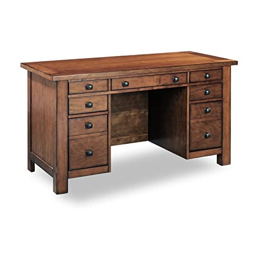 Homestyles Tahoe Aged Maple Executive Pedestal Desk Deal
