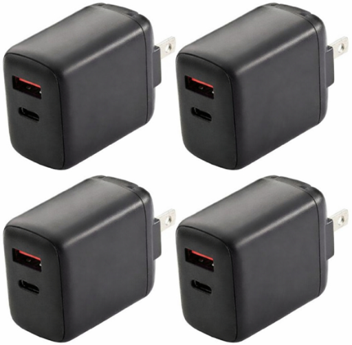 PowerXcel 20 Watt Type-C & USB-A Wall Chargers - 4-Pack