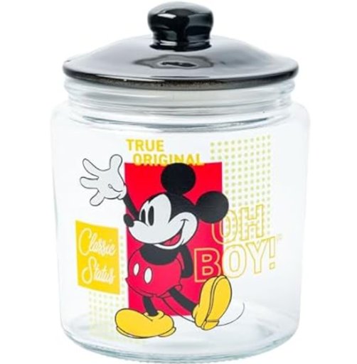 Silver Buffalo Disney Mickey Mouse Classic 6" Glass Jar w/ Lid