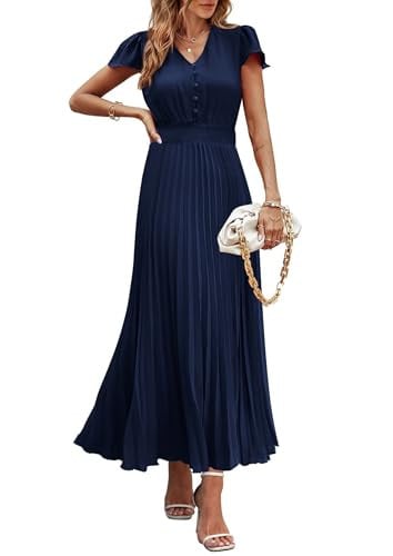 PRETTYGARDEN Women's V Neck Ruffle Summer Maxi Dress Deal
