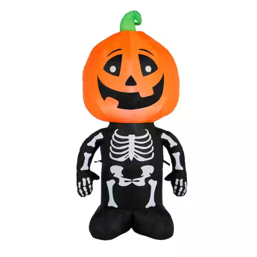 Halloween Classics 3.5 ft. LED Skeleton Pumpkin