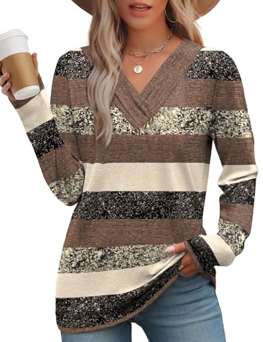 WIHOLL Long Sleeve V Neck Tops Deal