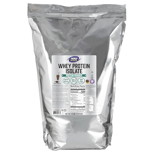 NOW Sports Whey Isolate Protein Powder 10-Lbs Creamy Chocolate