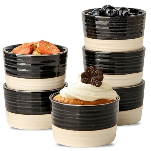 6-Pack 8-Oz Hasene Ceramic Ramekins (Black) Deal