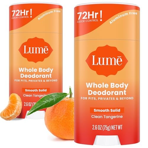Lume Whole Body Deodorant Smooth Solid Stick 2.6 Ounce 2-Pack
