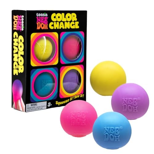 Schylling NeeDoh Teenie Color Change Sensory Squeeze Toy 4-Pack