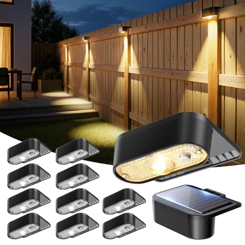 JOFIOS Fence Lights Solar Powered 12 Pack