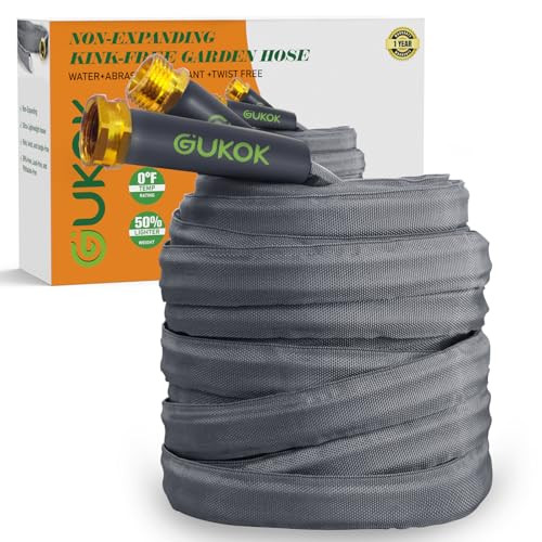 100' GUKOK Non-Expanding Ultra-Light & Flexible Water Hose