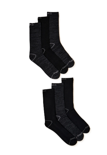 Reebok Men’s Pro Series Lightweight Crew Socks 6-Pack