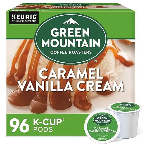 Green Mountain Caramel Vanilla Cream Light Roast K-Cup Pods, 4-Pack 24-Count