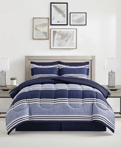Sunham Aiden Striped 8-Pc. Comforter Sets Deal
