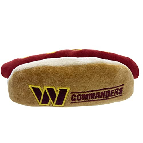 Pets First NFL Washington Commanders HOT Dog Plush Dog & Cat Squeak Toy