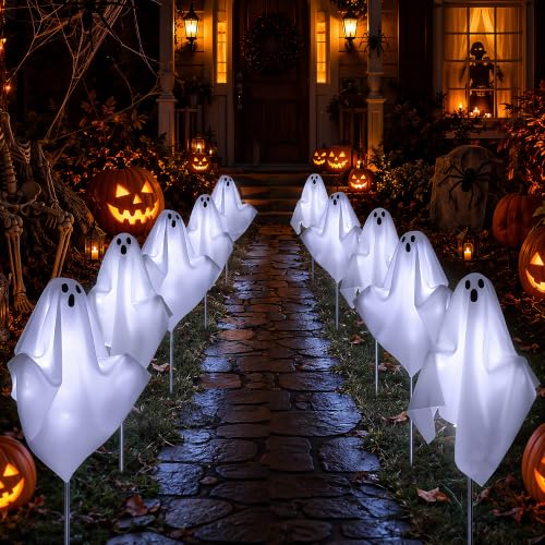 Halloween Ghost Pathway Lights 10-Pack Deal