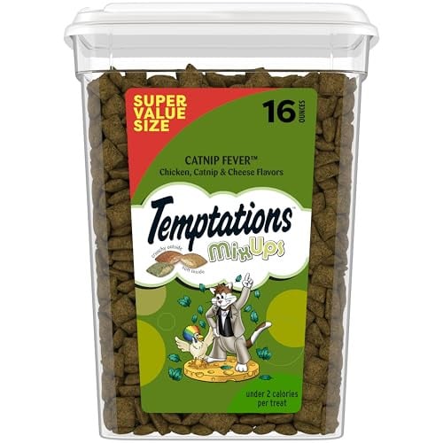 (Prime Deal) Temptations Classic Crunchy & Soft Cat Treats Tub Catnip Fever Flavor 16-Oz Deal