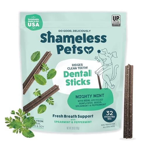 Shameless Pets Triple Mint Dental Chews for Dogs (32 chews)