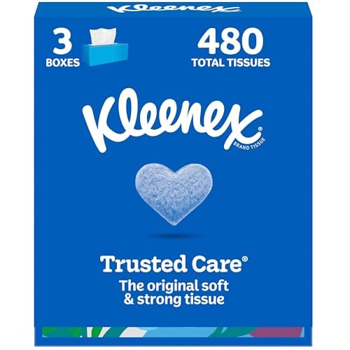 Kleenex Trusted Care Facial Tissues 3-Pack 160-Count