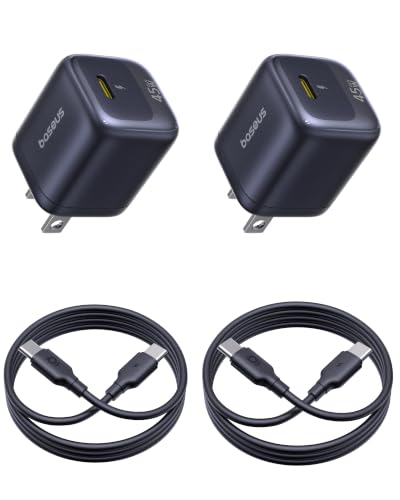 2-Pack 45W Baseus USB-C Charger Block w/ 3.3' USB-C Cable Deal
