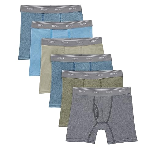 Hanes Boys' Originals Stretch Cotton Boxer Briefs 6-Pack