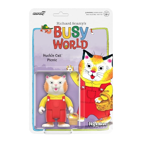 Super7 Richard Scarry Huckle Cat Picnic 3.75" Action Figure with Accessory