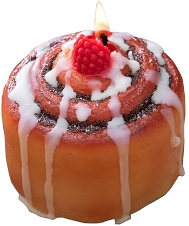Realistic Raspberry Cinnamon Roll Scented Candle