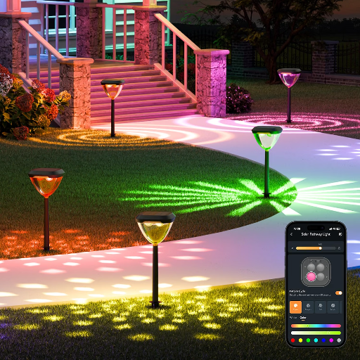 Linkind SP6 Smart Solar Pathway Lights w/ RGBTW Color Changing, Music Sync & App Control