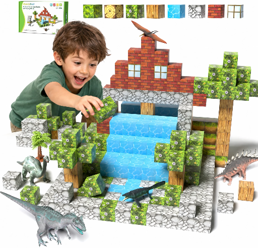 108PCS Magnetic Dinosaur Blocks
