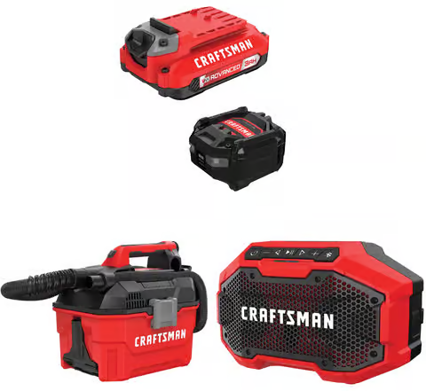 CRAFTSMAN V20 3Ah Advanced Battery Starter w/ 2Gal Wet/Dry Vac + Bluetooth Speaker Deal