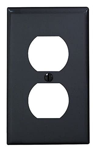 Leviton 1-Gang Duplex Device Receptacle Wallplate, Black