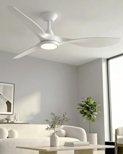 Roomratv 52" White Ceiling Fans with Lights and Remote Deal