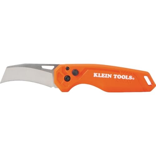 Klein Tools 44321 Folding Utility Compact EDC Hawkbill Pocket Knife (Orange)